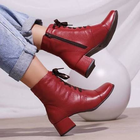 Bota Couro Cano Médio